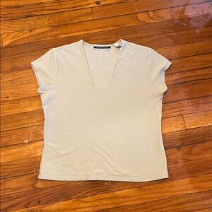 Amanda Smith Beige V-Neck Top